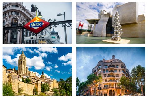 Circuito bus Rumbo Norte Español con Madrid fin Barcelona.