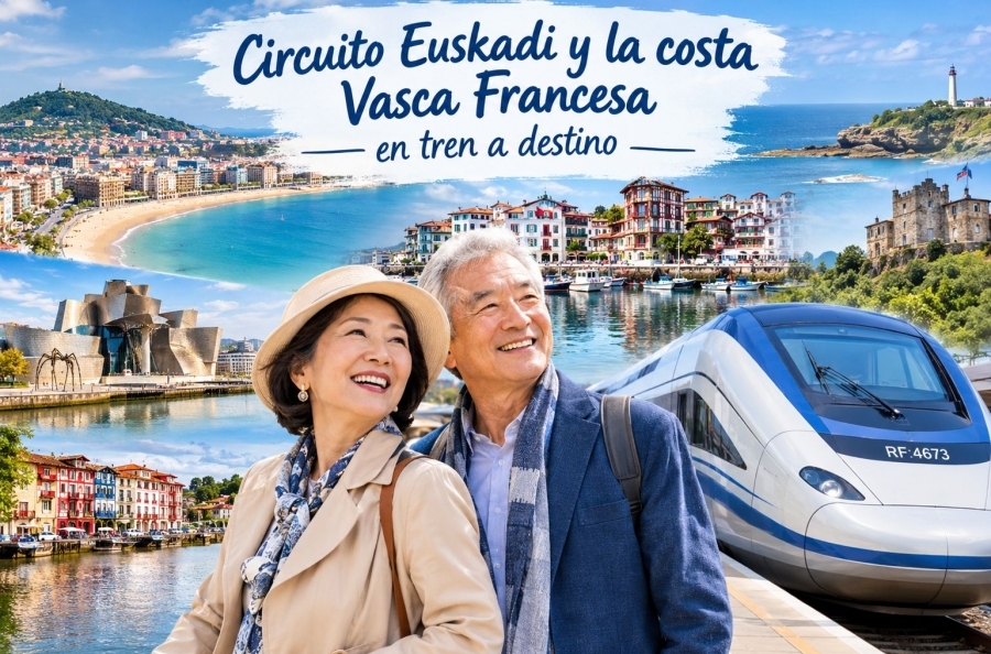 Circuito Euskadi y la costa Vasca Francesa en tren a destino (I)